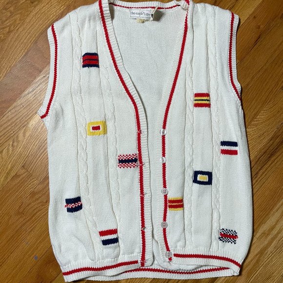 vintage white sweater vest - Picture 1 of 6